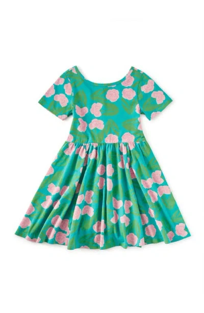 Tea Collection Babies'  Short Sleeve Ballet Dress In Green