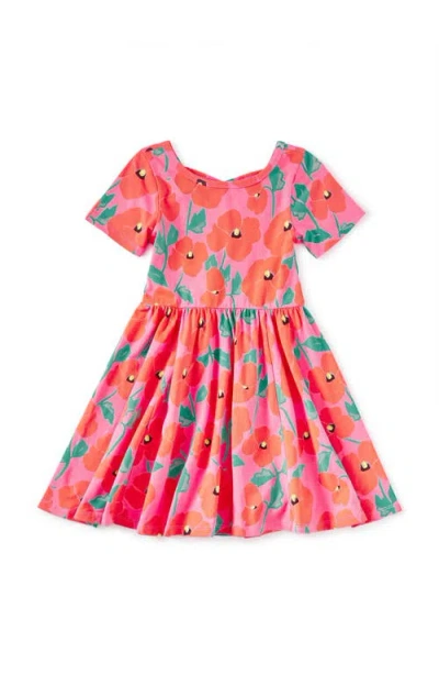 Tea Collection Kids'  Short Sleeve Ballet Dress In Multi