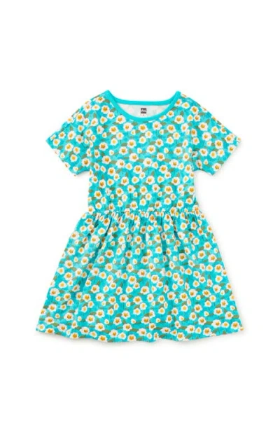 Tea Collection Kids'  Short Sleeve Twirl Dress In Green