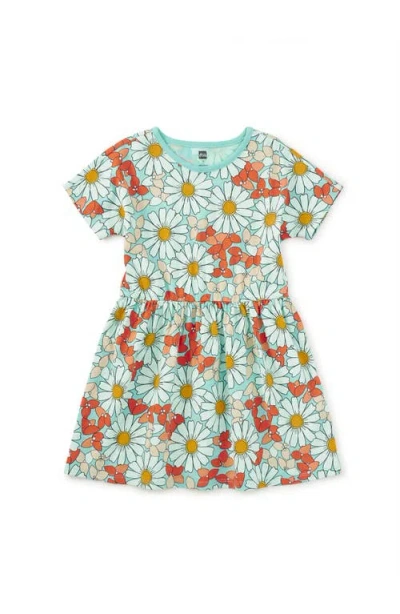 Tea Collection Kids'  Short Sleeve Twirl Dress In Multi