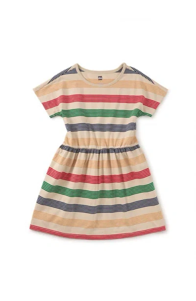 Tea Collection Kids'  Short Sleeve Twirl Dress In Multi