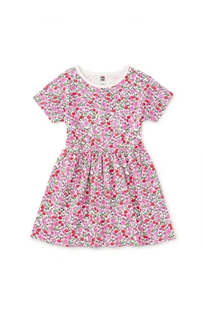 Tea Collection Kids'  Short Sleeve Twirl Dress In Pink
