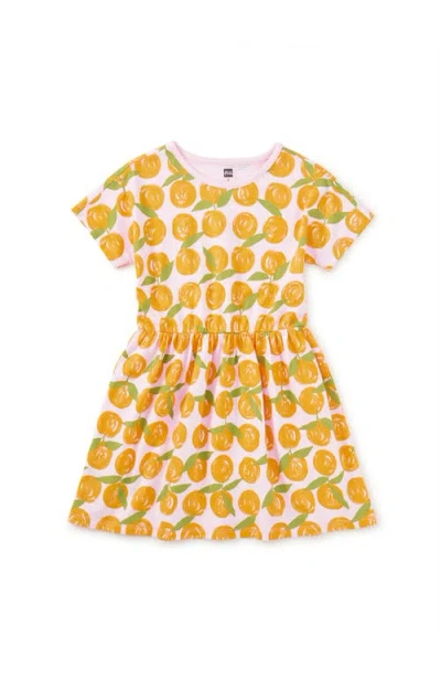 Tea Collection Babies'  Short Sleeve Twirl Dress In Yellow
