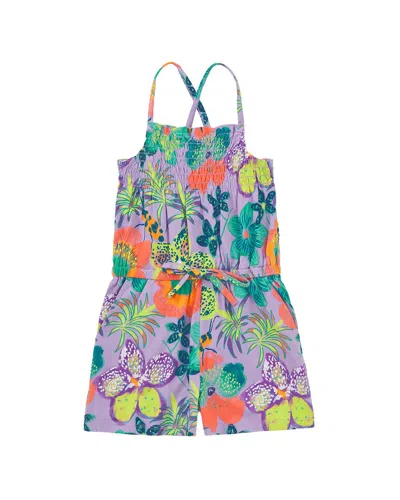 Tea Collection Smocked Sleeveless Romper In Multi