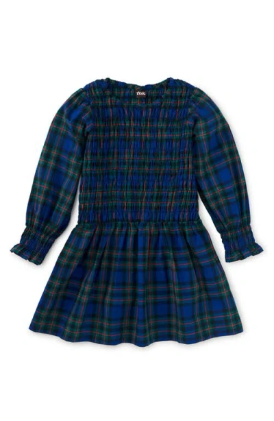 Tea Collection Kids'  Smocked Woven Blouson Sleeve In Blue