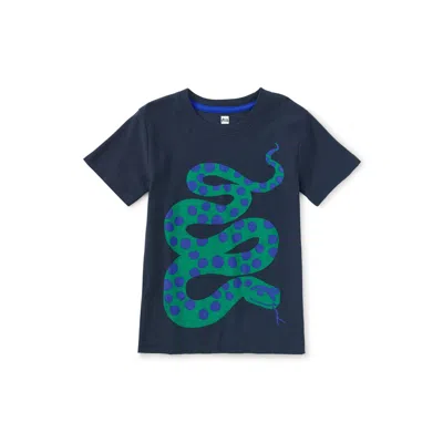 Tea Collection Kids' Spotted Snake Graphic Tee In Blue
