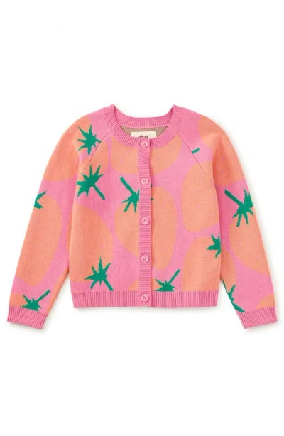 Tea Collection Kids'  Strawberry Iconic Cardigan In Multi