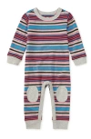 Tea Collection Stripe Knee Patch Baby Romper In Multi