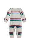 Tea Collection Stripe Knee Patch Baby Romper In Multi