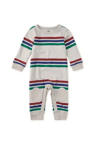 Tea Collection Stripe Knee Patch Baby Romper In Multi