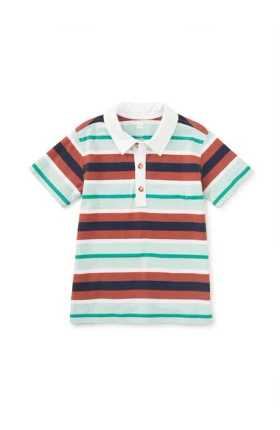 Tea Collection Kids'  Striped Polo Top In Multi