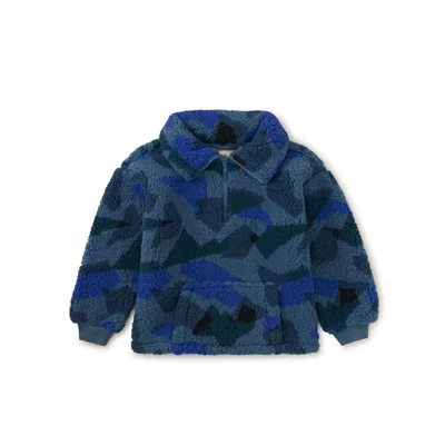 Tea Collection Kids' Teddy Fleece Pullover In Blue