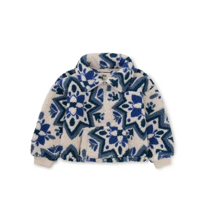 Tea Collection Kids' Teddy Fleece Pullover In Blue