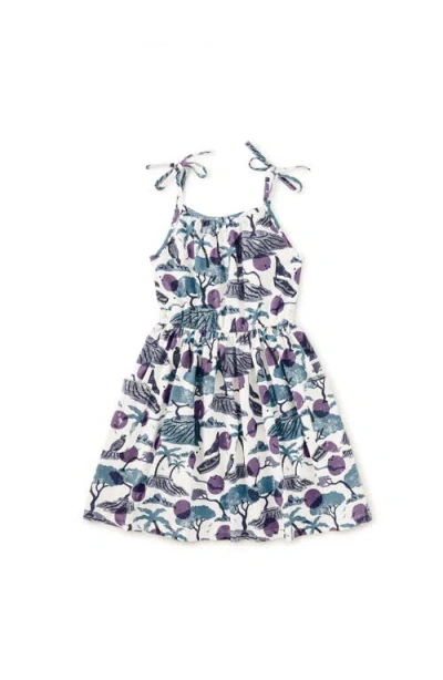 Tea Collection Kids'  Tie Shoulder Twirl Dress In Blue