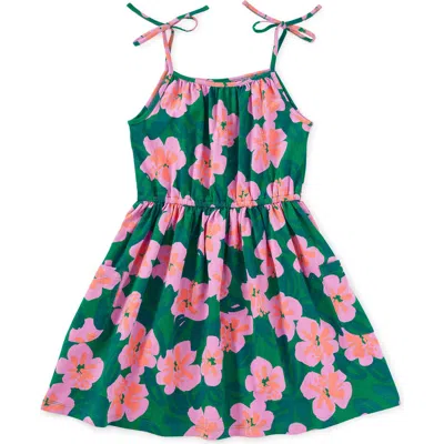 Tea Collection Kids'  Tie Shoulder Twirl Dress In Green