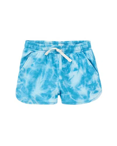 Tea Collection Tie Waist Printed Short In Blue