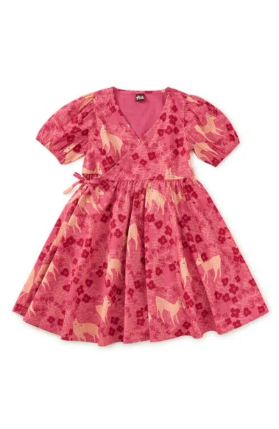 Tea Collection Kids'  Tie Wrap Neck Dress In Pink