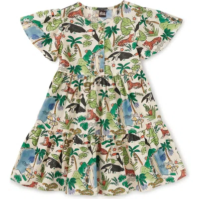 Tea Collection Kids'  Tiered Woven Dress In Rio Animal Scenic