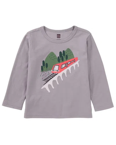 Tea Collection Train Graphic T-shirt In Gray