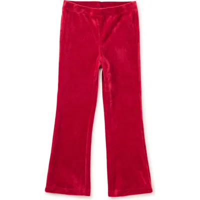 Tea Collection Kids'  Very Velour Flare Pants In Red