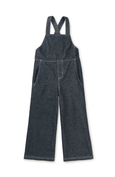 Tea Collection Kids'  Wide Leg Denim-like Overalls In Purple
