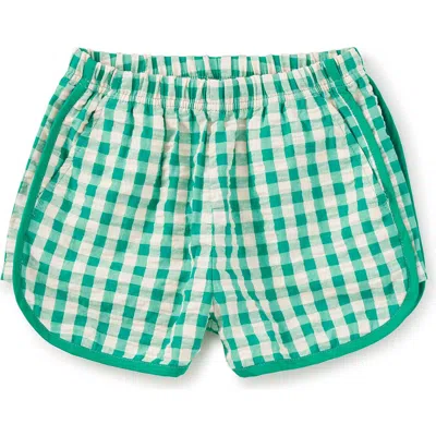 Tea Collection Kids'  Woven Dolphin Shorts In Green