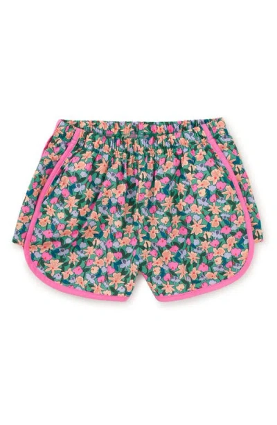 Tea Collection Kids'  Woven Dolphin Shorts In Orchid Ditsy