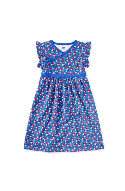 Tea Collection Kids'  Wrap Neck Dress In Blue