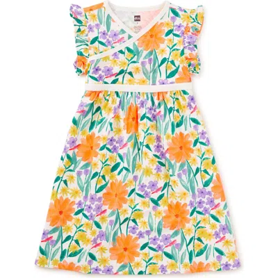 Tea Collection Babies'  Wrap Neck Dress In Multi