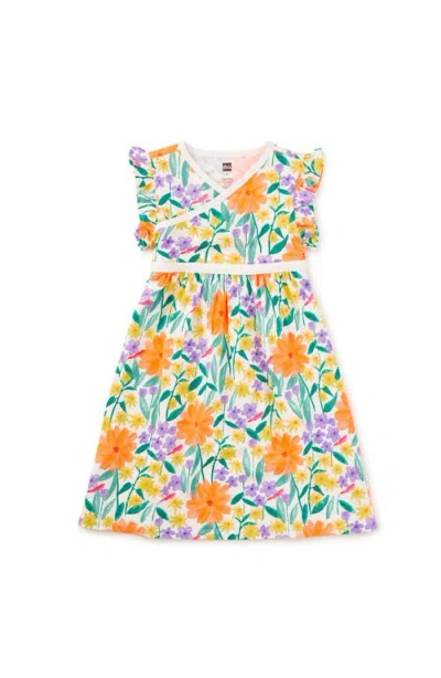 Tea Collection Kids'  Wrap Neck Dress In Multi