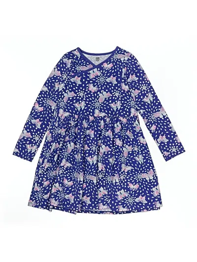 Pre-owned Tea Kids' Dress In Blue