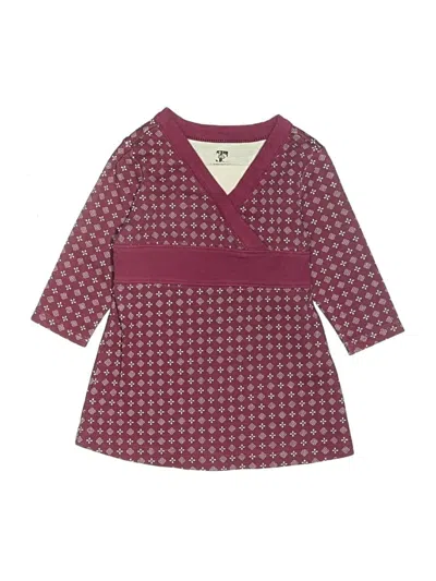 Pre-owned Tea Kids' Dress In Burgundy