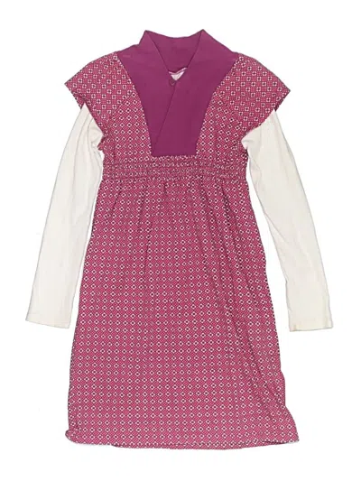 Pre-owned Tea Kids' Dress In Burgundy