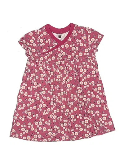 Pre-owned Tea Kids' Dress In Burgundy