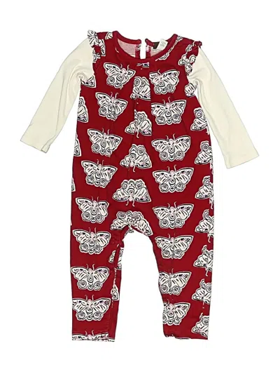 Pre-owned Tea Kids' Dress In Burgundy