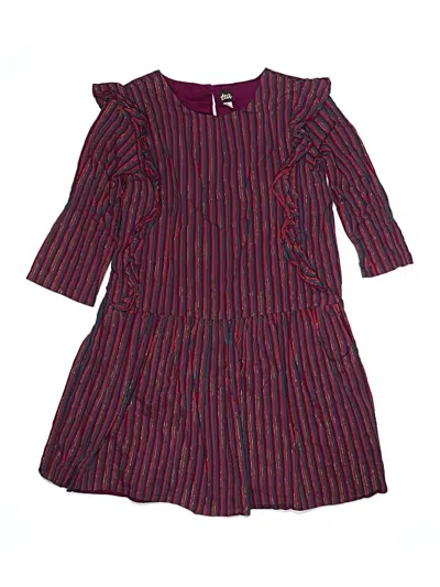 Pre-owned Tea Kids' Dress In Burgundy
