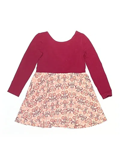 Pre-owned Tea Kids' Dress In Burgundy