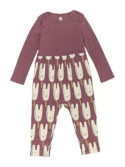 Pre-owned Tea Kids' Dress In Burgundy