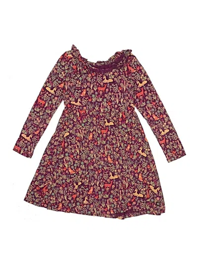 Pre-owned Tea Kids' Dress In Burgundy