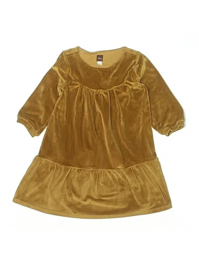 Pre-owned Tea Kids' Dress In Gold