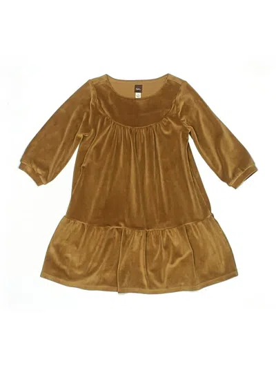 Pre-owned Tea Kids' Dress In Gold