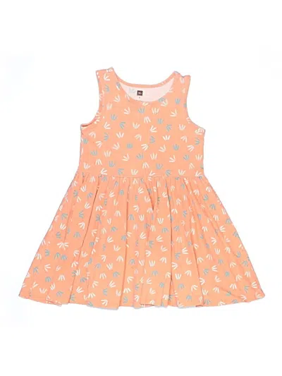 Pre-owned Tea Kids' Dress In Orange
