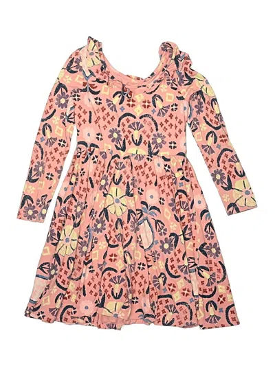 Pre-owned Tea Kids' Dress In Pink