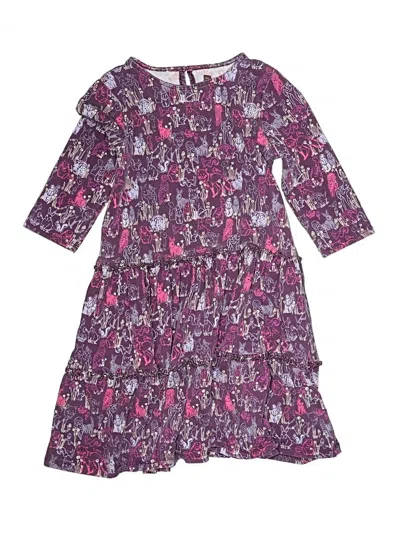 Pre-owned Tea Kids' Dress In Purple