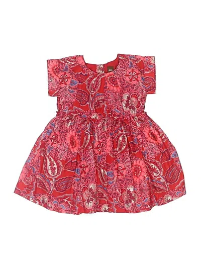 Pre-owned Tea Kids' Dress In Red