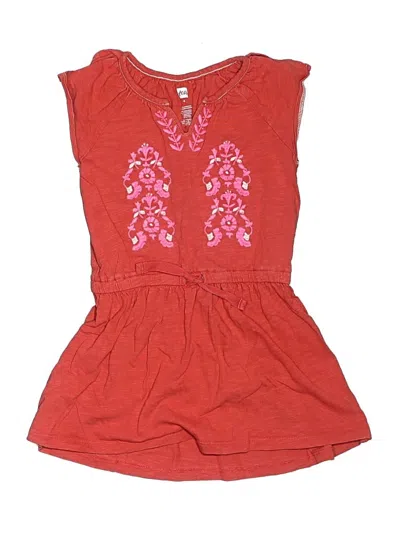 Pre-owned Tea Kids' Dress In Red