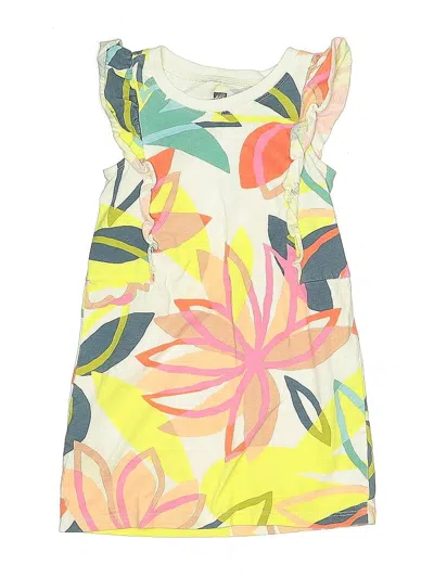 Pre-owned Tea Kids' Dress In White