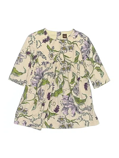 Pre-owned Tea Kids' Dress In White