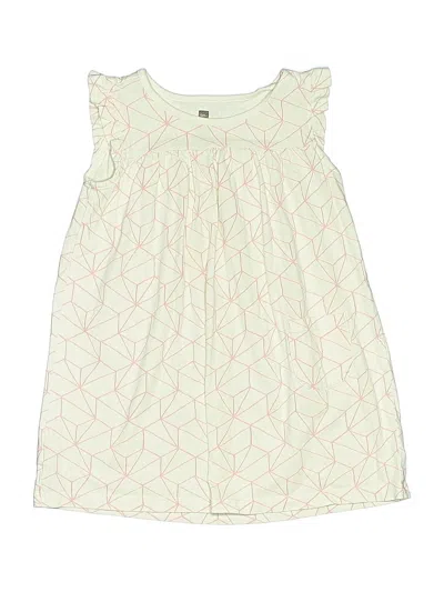 Pre-owned Tea Kids' Dress In White