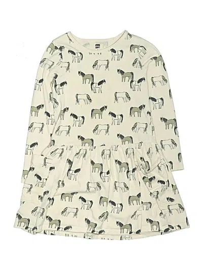 Pre-owned Tea Kids' Dress In White